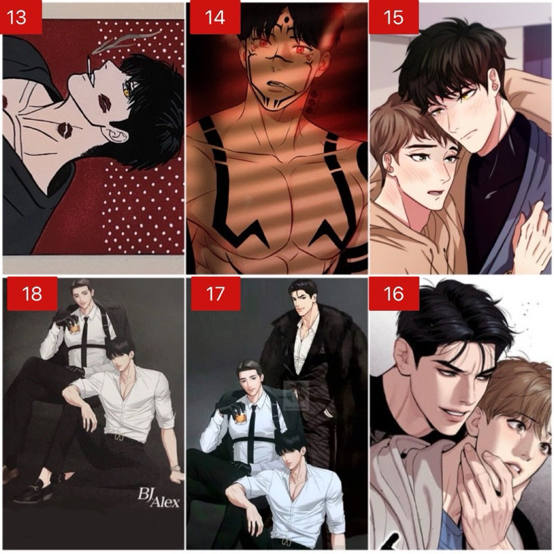 Tranh ảnh treo dán BJ Alex yaoi 3 ảnh A4 khác nhau / Poster yaoi bj alex