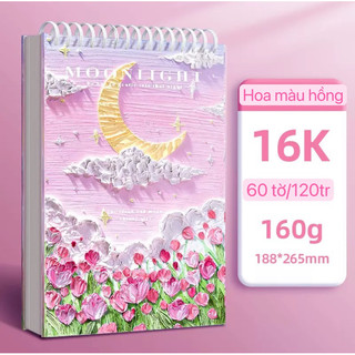  Sổ tay vẽ chì, vẽ phác thảo, vẽ artline, màu thạch Gouche, màu nước lớp mỏng - Sketchbook - Giấy kem - 16K