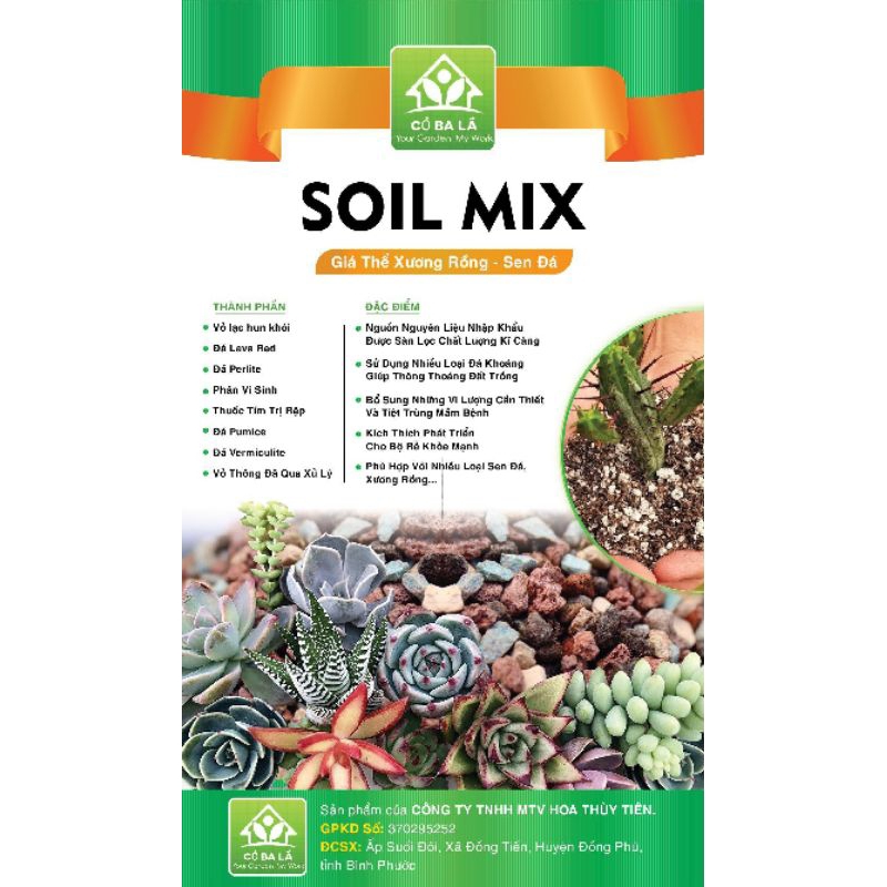 [Rẻ Nhất] Đất trồng sen đá Soilmix túi 7.5kg