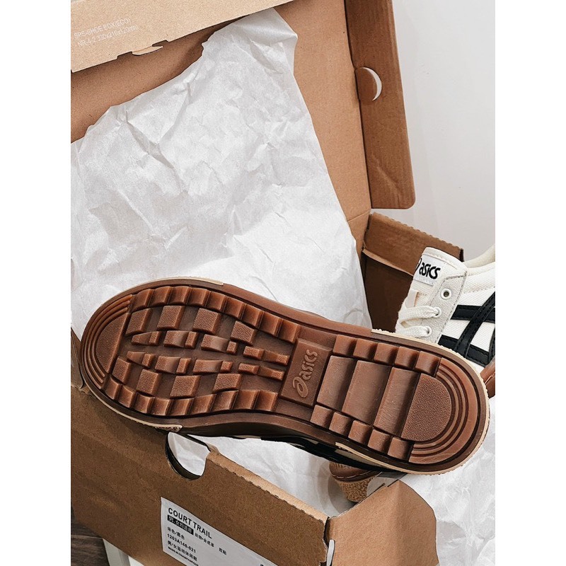 Giày asics court trail màu caramel đế nâu bản siêu cấp đẹp nhất thị trường full bill box-giaythethao365