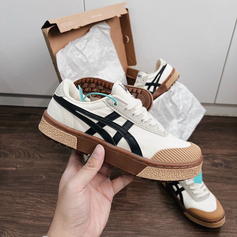 Giày asics court trail màu caramel đế nâu bản siêu cấp đẹp nhất thị trường full bill box-giaythethao365