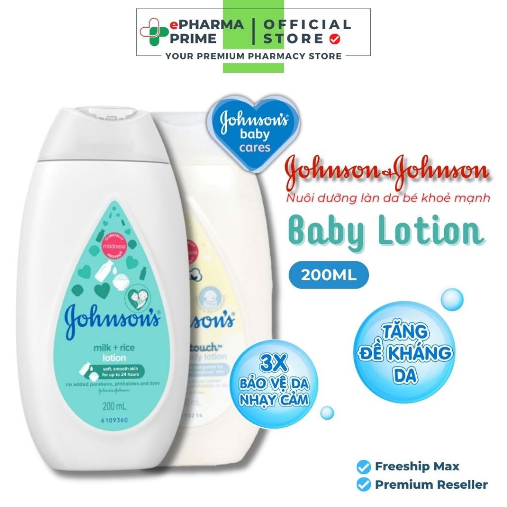 Sữa dưỡng thể Johnson's Baby Lotion dưỡng ẩm cho bé 200ml