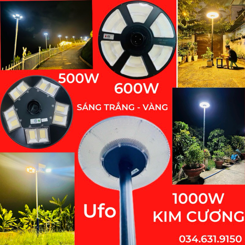 ĐÈN NĂNG LƯỢNG UFO 500W 10 PIN , 600W , 1000W CHẤT LƯỢNG , ÁNH SÁNG TRẮNG VÀ ÁNH SÁNG VÀNG