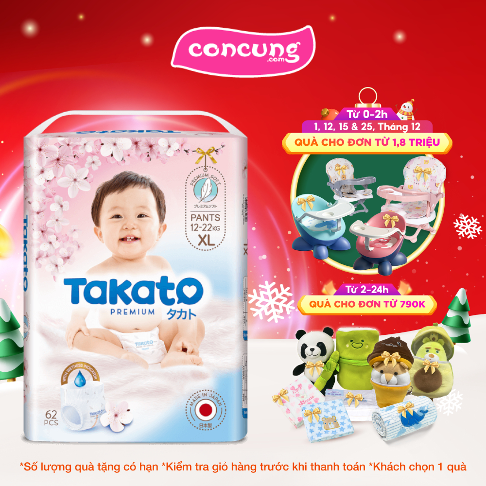 Tã quần Nhật Bản Takato siêu mềm mại (XL, 62 miếng)