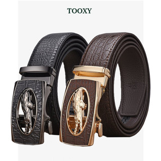 Thắt lưng nam da cao cấp mặt cá sấu, Dây nịt nam khóa hợp kim tự động kiểu dáng sang trọng lịch lãm TL61