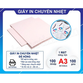 GIẤY IN CHUYỂN NHIỆT ĐẾ HỒNG SHANGHAI A3(XẤP 100 TỜ)
