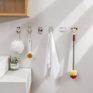 Móc dán tường hình mèo con xinh xắn, móc treo đồ tiện dụng.