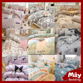 Bộ chăn ga gối cotton poly hoạ tiết gấu MÂY BEDDING đủ kích thước nệm