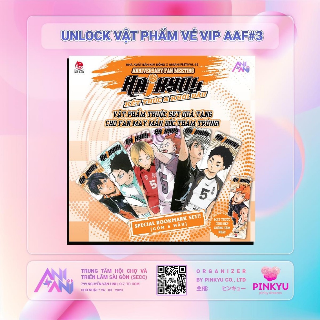 Set 6 Bookmark Haikyu - Fes AniAni - NXB Kim Đồng