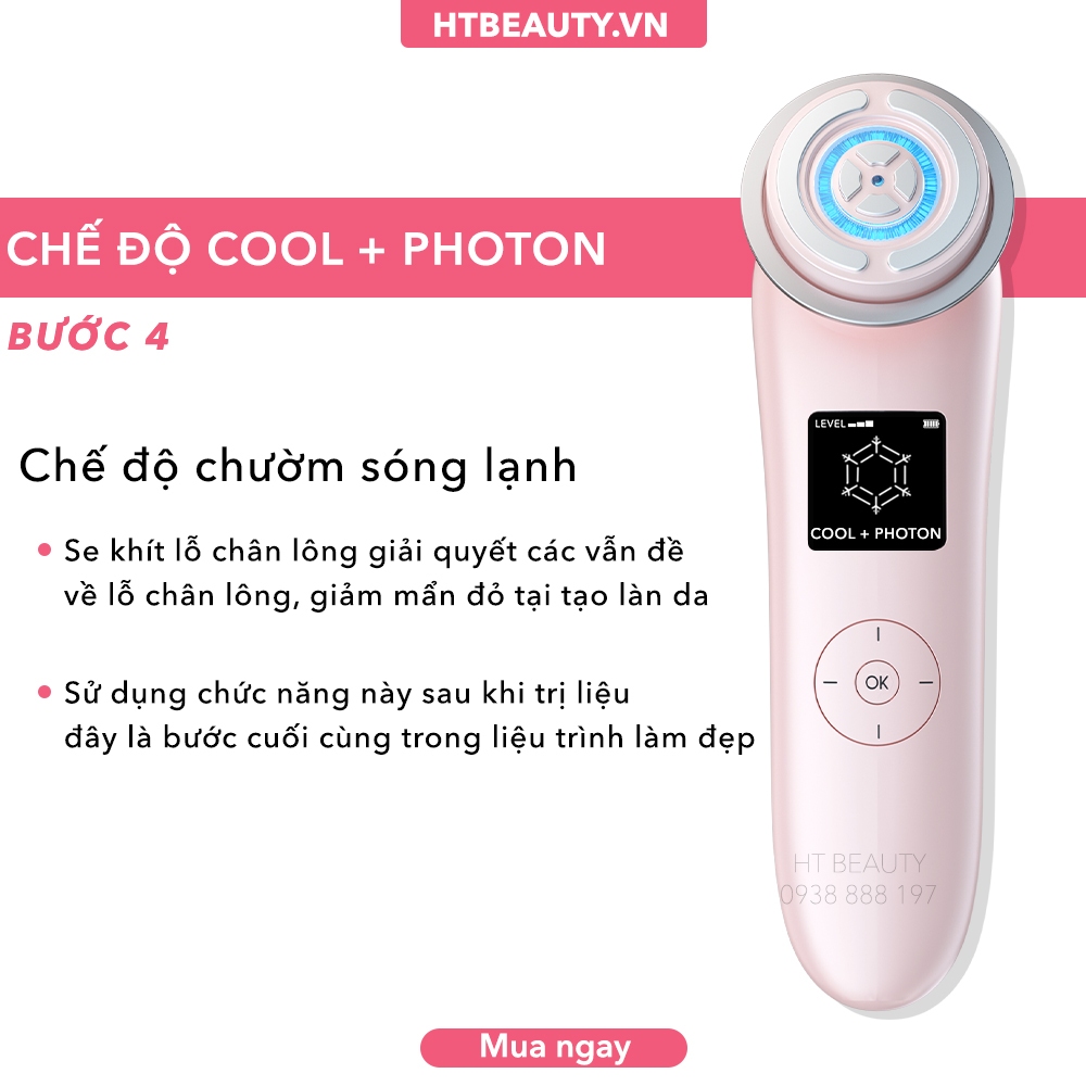 Máy nâng cơ trẻ hoá da 9in1 NanoTime F82E HTBeauty công nghệ Nano Photon RF, EMS, Sóng siêu âm tái tạo collagen, trẻ hóa