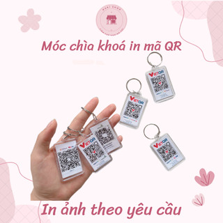 Móc chìa khoá in mã QR code tài khoản ngân hàng theo yêu cầu