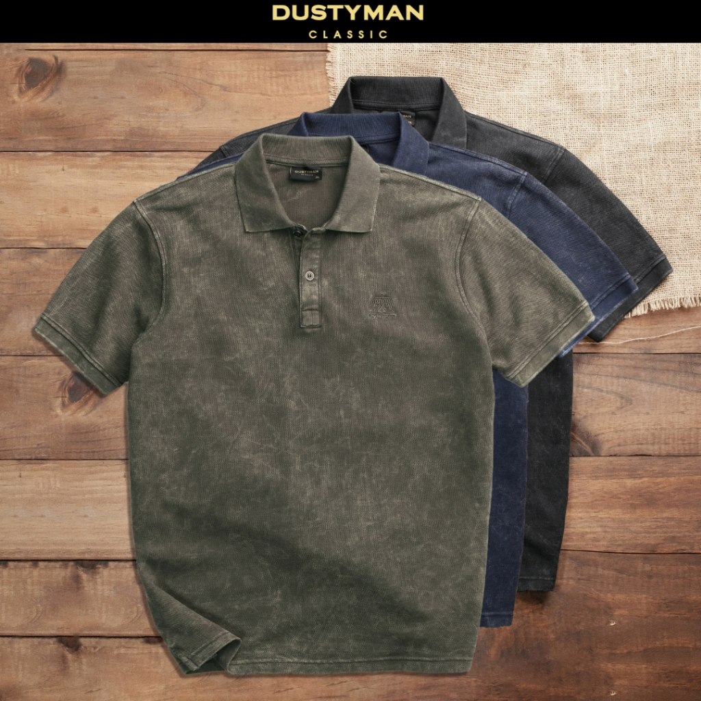 Áo Polo Nam Wash Classic Thoáng Mát DUSTYMAN - Vải cá sấu - Form Slim Fit - Retro