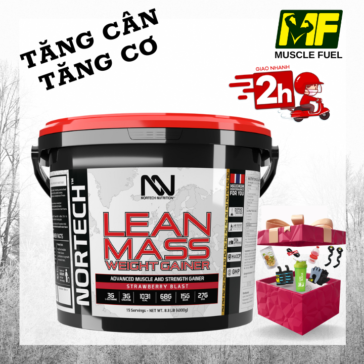 Lean Mass Weight Gainer 4.0 kg – Tăng Cân Và Tăng Cơ Siêu Cấp, 15 liều dùng.