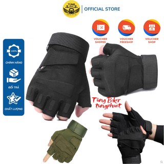 Găng Tay Xe Máy Chiến Thuật Đi Phượt BLK Cụt Ngón