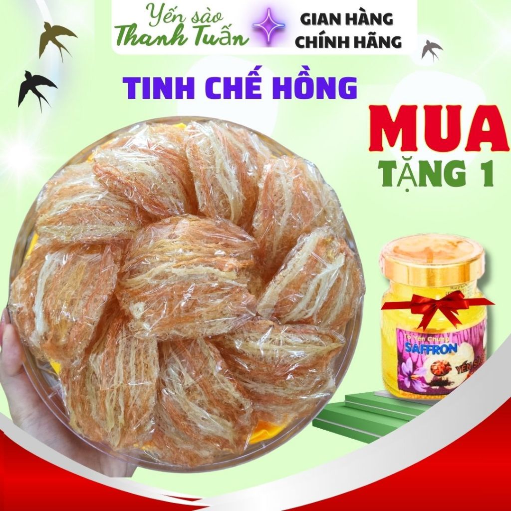 Yến hồng tinh chế, yến sào Nha Trang Khánh Hòa tặng 1 hũ yến chưng