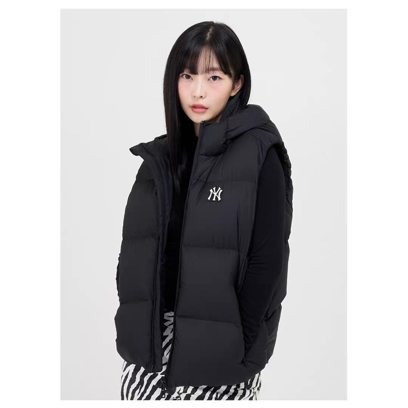 Áo phao đen gile mlb có mũ