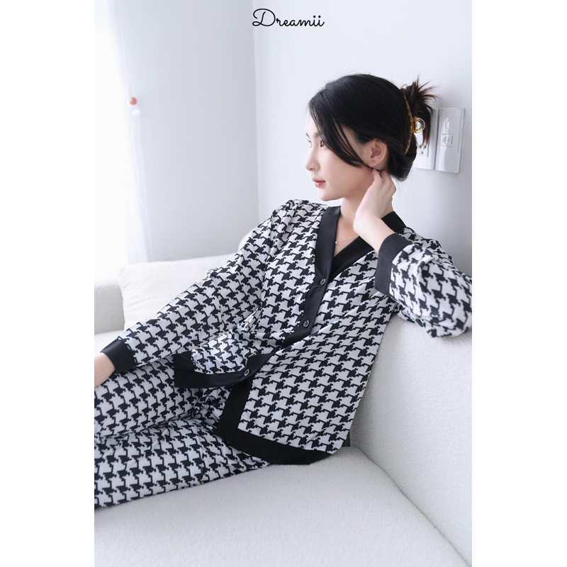 [DREAMII] Houndstooth set nữ dài tay