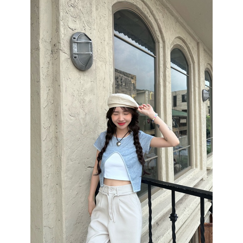 Áo croptop Liu Top 18made ✿ 𝐁𝐲 𝐄𝐢𝐠𝐡𝐭𝐞𝐞𝐧 𝐀𝐠𝐚𝐢𝐧