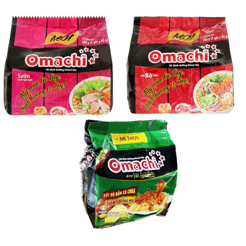 Lốc mì khoai tây Omachi Xốt bò hầm/Sườn hầm ngũ quả/Trộn xốt spaghetti