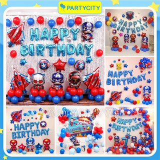 Set Trang Trí Sinh Nhật bé trai chủ đề Siêu nhân - Tổng hợp các set bóng sinh nhật nhện spiderman cho bé trai