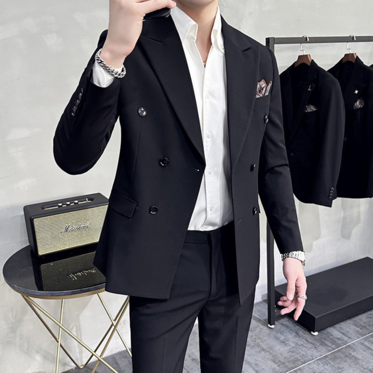 Áo vest nam 6 cúc cao cấp vải chéo xịn 81 thiết kế đệm vai,dáng Hàn Quốc trẻ trung big size,áo blazer nam form ôm 6 khuy