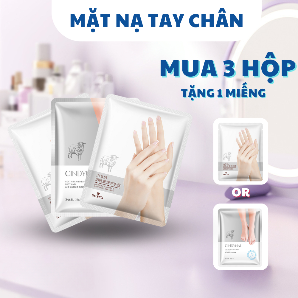 Mặt nạ  tay, mặt nạ chân, mặt nạ cấp ẩm da chiết xuất từ sữa dê, làm trắng da, thải độc cho da và chống lão hóa