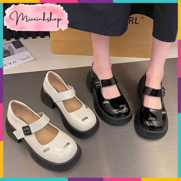Giày búp bê tag Miu nhỏ quai ngang gót vuông 5P LOẠI 1 FULL HỘP