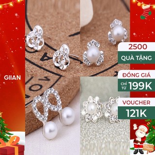 Khuyên tai hình bông hoa đính ngọc - Design By Giian - PK0041 PK0042 PK0043 PK0044
