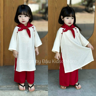Nàng Tấm - Set áo dài mẹ bé trai, bé gái Đậu Kids&Mom