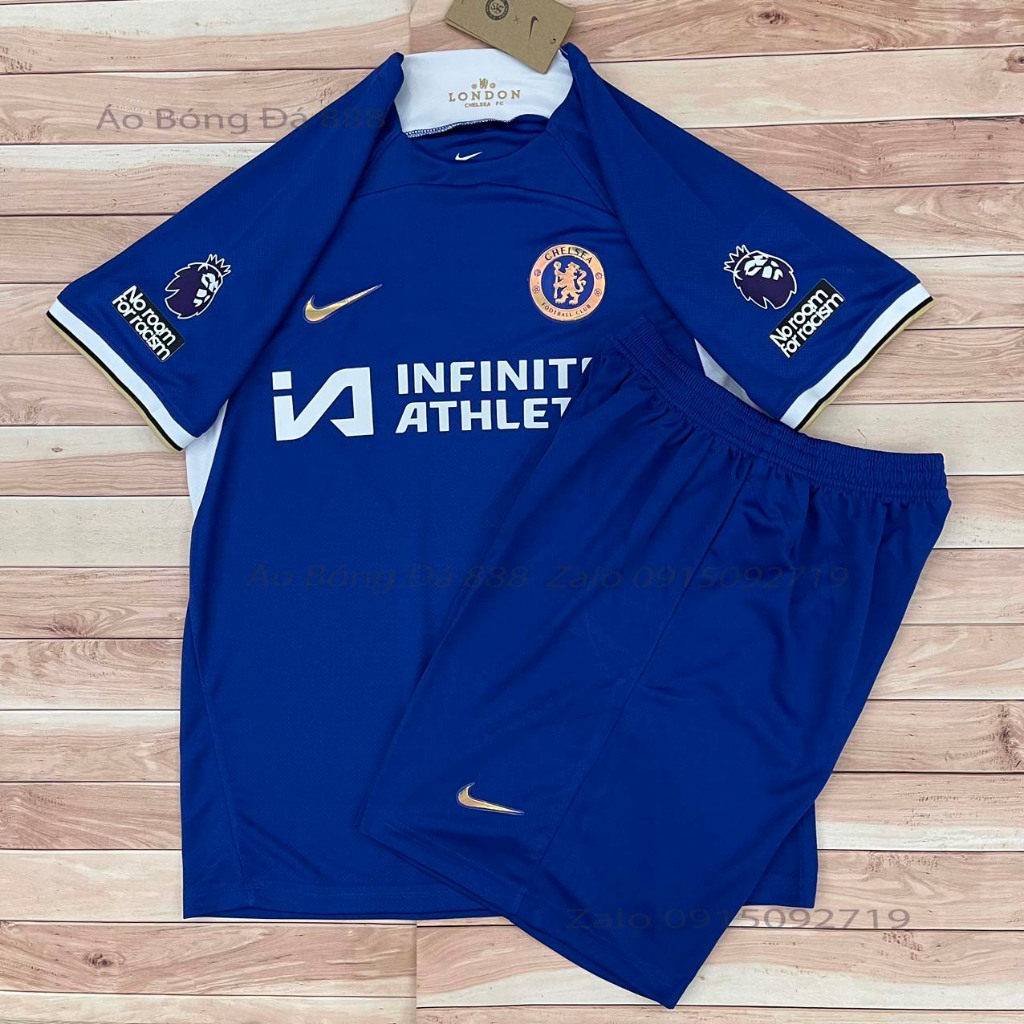 Bộ Quần Áo Bóng Đá CLB Chelsea Mùa 23/24 - Chuẩn Mẫu Thi Đấu - Vải Polyester Gai Thái Cao Cấp