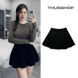  Chân Váy Tennis Xếp Ly Chất Liệu Tuyết Nhung - Dạ Bling Váy Ngắn Nữ BIGISIZE Cạp Cao Mặc Tết TA-039 