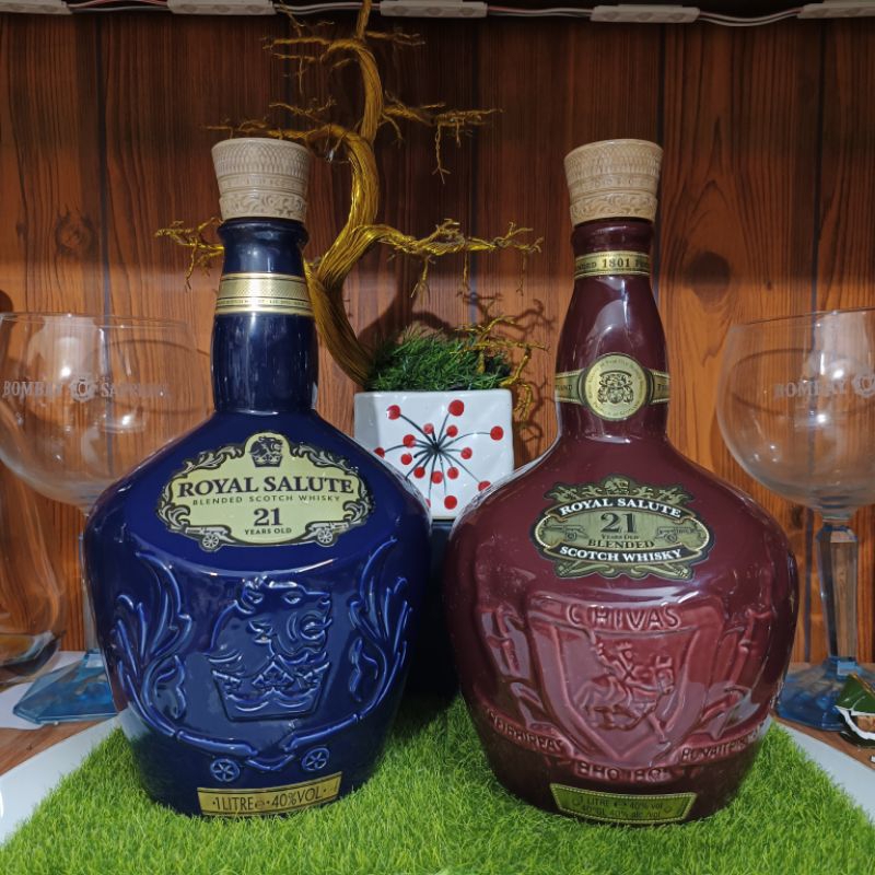 Vỏ chai rượu ngoại Chivas 21 năm 1L xuất xứ Scotland cực đẹp trang trí nhà cửa (chai rỗng)