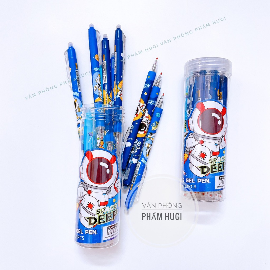 Lon 12 cây bút gel Bấm Tẩy Xóa được nhiều mẫu dễ thương