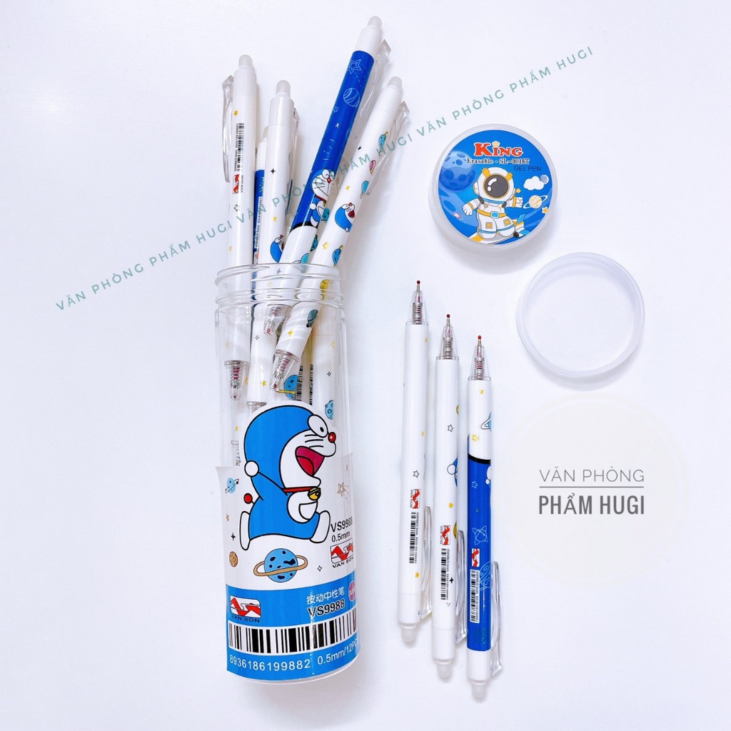 Lon 12 cây bút gel Bấm Tẩy Xóa được nhiều mẫu dễ thương