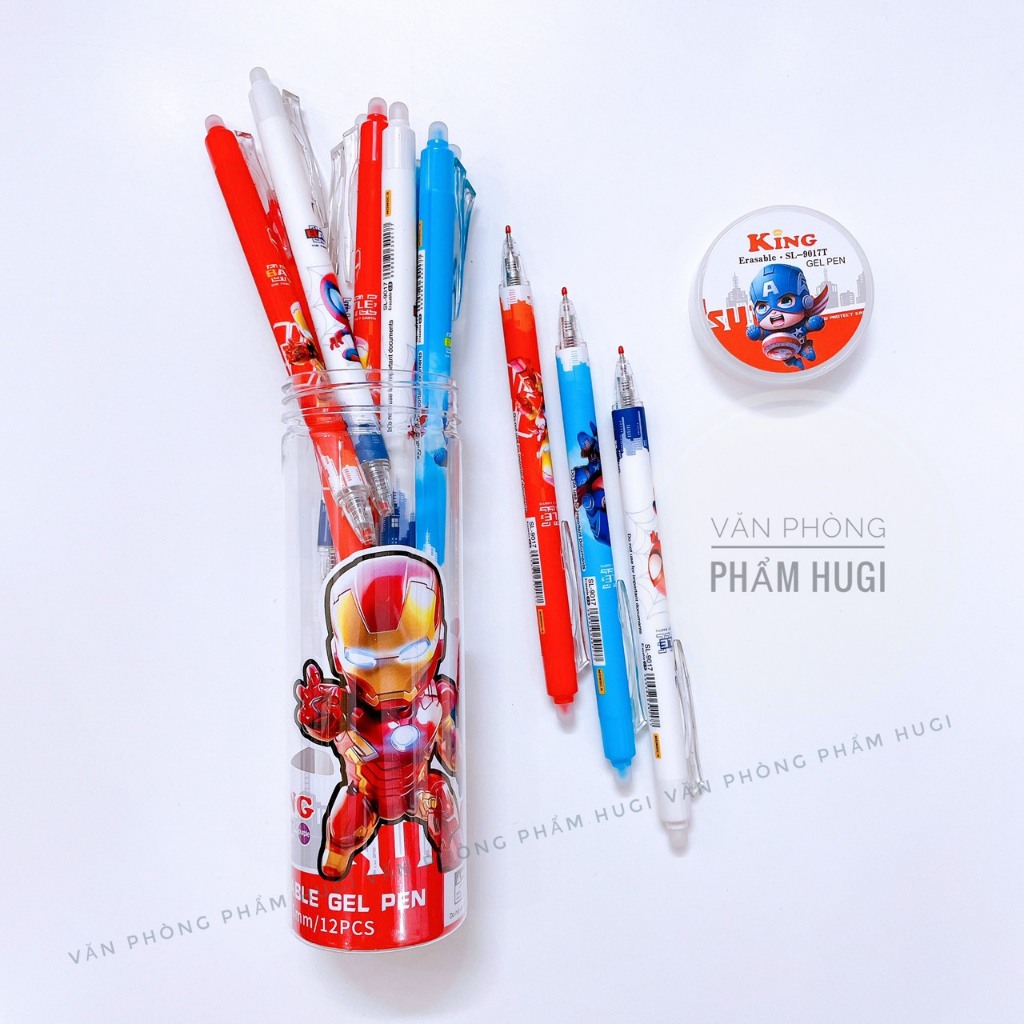 Lon 12 cây bút gel Bấm Tẩy Xóa được nhiều mẫu dễ thương