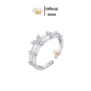Nhẫn bạc 2 đường, mẫu mới về hot hit , nhẫn dáng hở fri sezibạc xinh 92