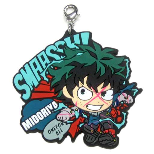 0072 Móc khóa My Hero Academia - Bandai Ichiban Kuji - Kyun-Chara Illustrations - Rubber Charm - Midoriya Izuku