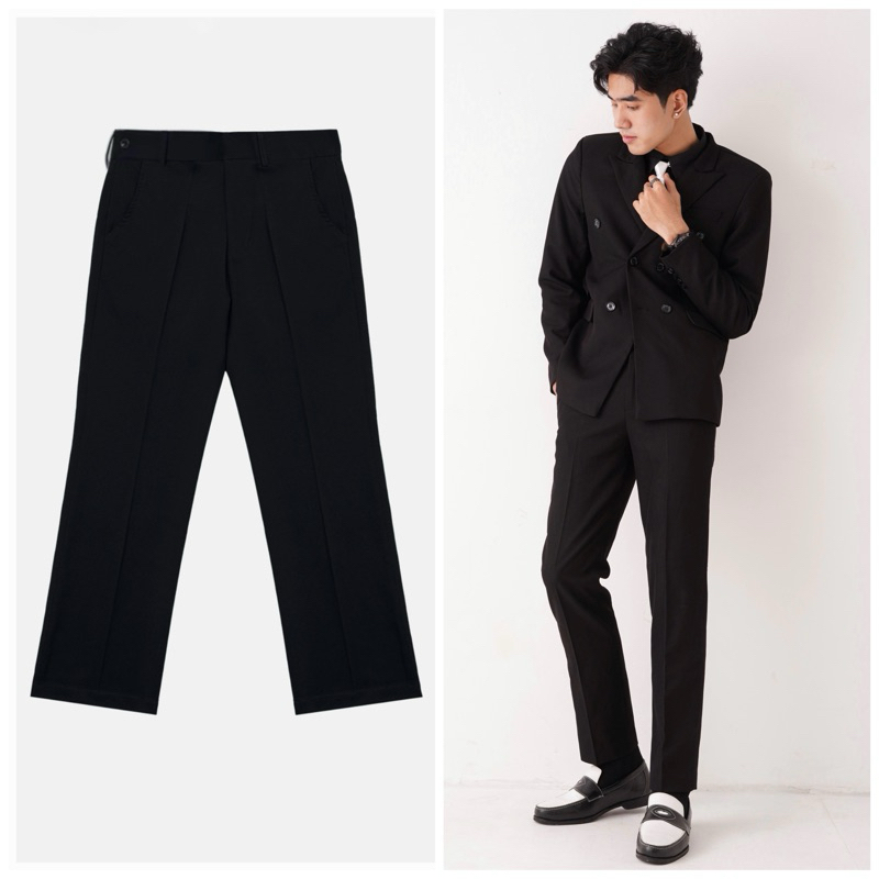 Quần Ống Suông Cạp Cao | Wanes Straight Trousers - Ông Đứng Tôn Dáng, Vải Twill Dày Dặn, Đứng Form, Chống Nhăn Cao Cấp