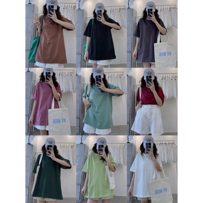 Áo Phông Trơn 3158, Áo Phông Nam Nữ, Áo Pull trơn tay lỡ,  Áo Thun Trơn, Áo Thun Basic