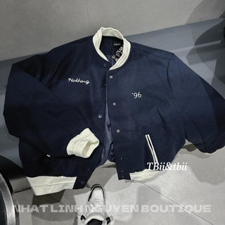 Bomber dạ xanh than trần trám