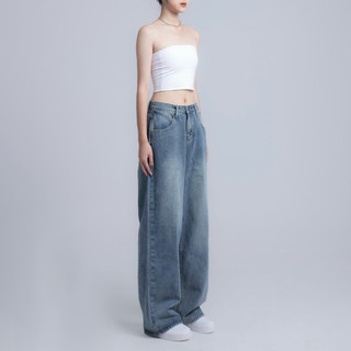 Quần jeans ống rộng xanh light blue backseat jeans