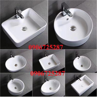 Lavabo đặt bàn đặt bàn cao cấp, tặng bộ xả, mem sứ chống bám bẩn