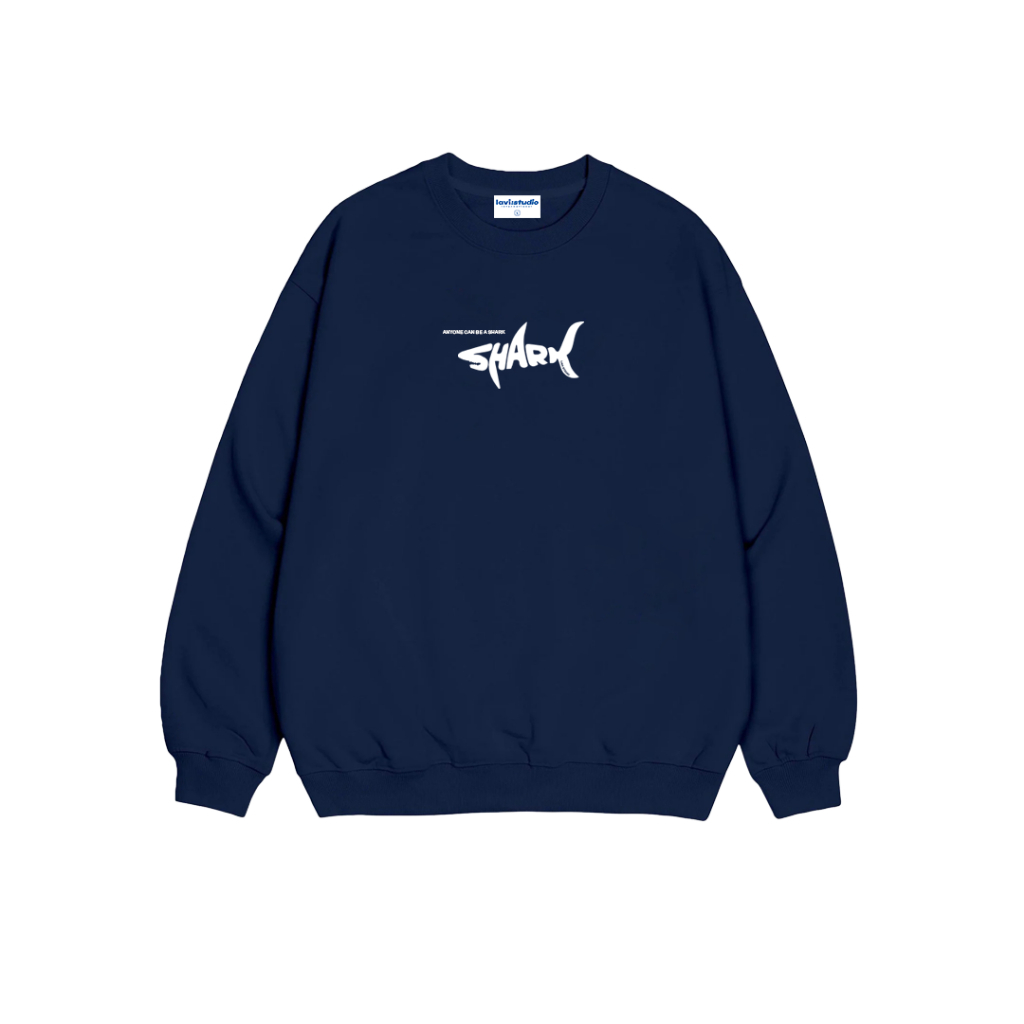 Áo Sweater Lavi Studio Shark , Áo Nỉ Hoodie Cổ Tròn Form Rộng Chất Nỉ Bông Dày Dặn Cao Cấp Siêu Ấm