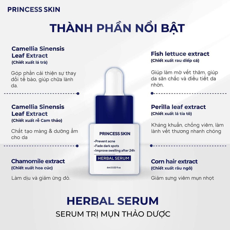 Serum mụn princess chính hãng 6ml