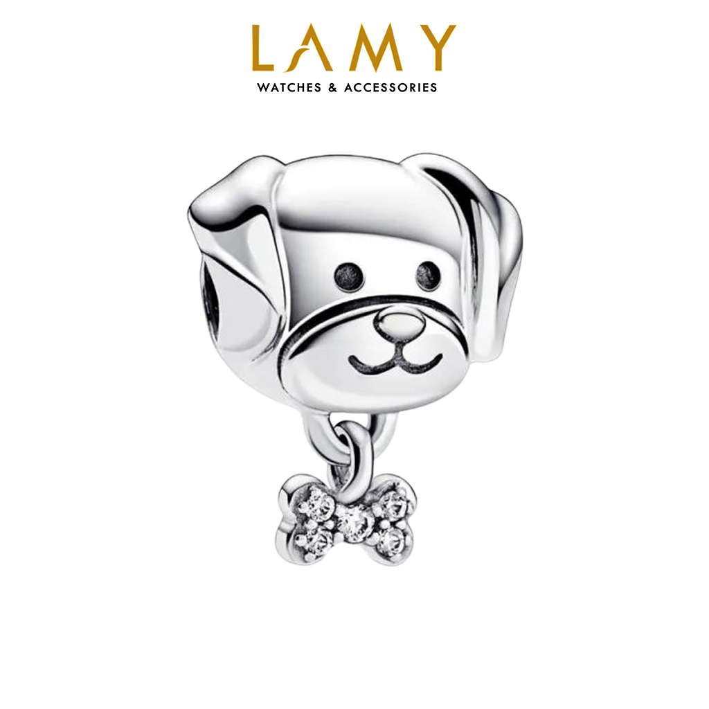Charm bạc CDE Cún con và xục xương Pet Dog & Bone CDE1168