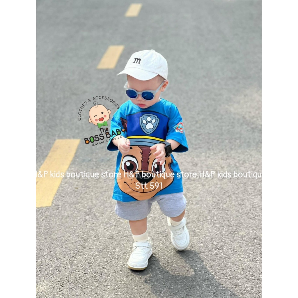 Set bộ thun cotton hình chú chó cute bé trai(CHOX)
