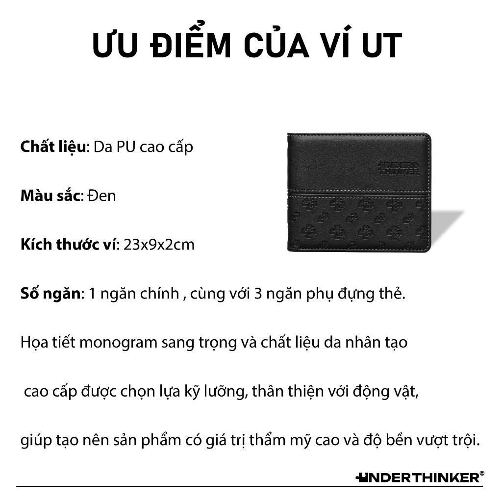 Ví Da Nam Monogram AMOUR Dập Chìm Cao Cấp Chính Hãng Under Thinker