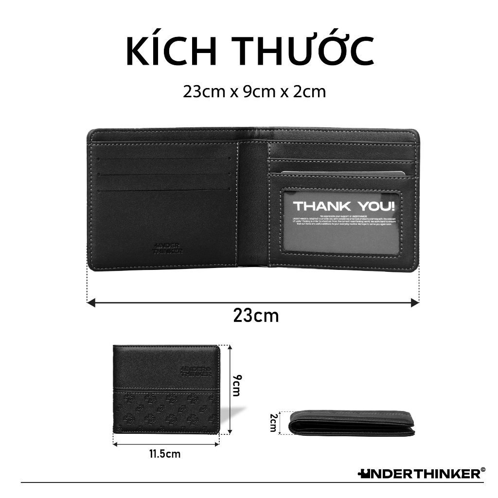 Ví Da Nam Monogram AMOUR Dập Chìm Cao Cấp Chính Hãng Under Thinker