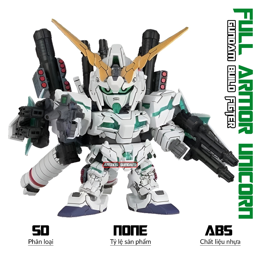 Mô hình Lắp ráp SD Full Armor Unicorn, Gundam trứng, Đồ chơi xếp hình thông minh