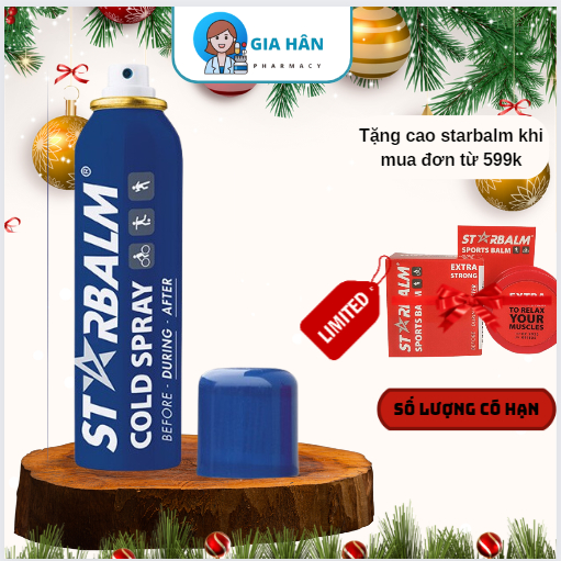 Chai xịt lạnh Starbalm - Hà Lan giảm đau tức thời (150ml) Cold spray